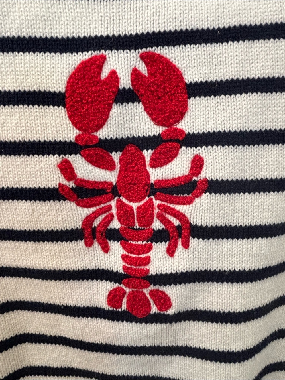 NWT Moon & Madison Striped Knit Red Lobster Motif sweater vest - S - Picture 3 of 8